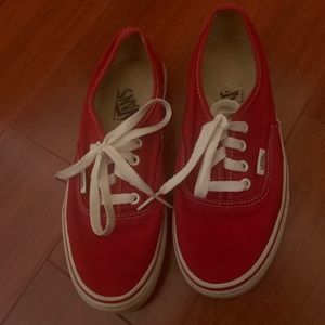 Lace up red vans